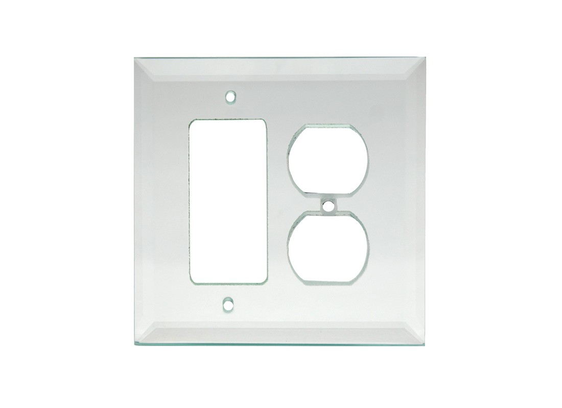 FHC MP18C 5-1/4″ x 5-1/4″ Decora Duplex Clear Glass Mirror Plate