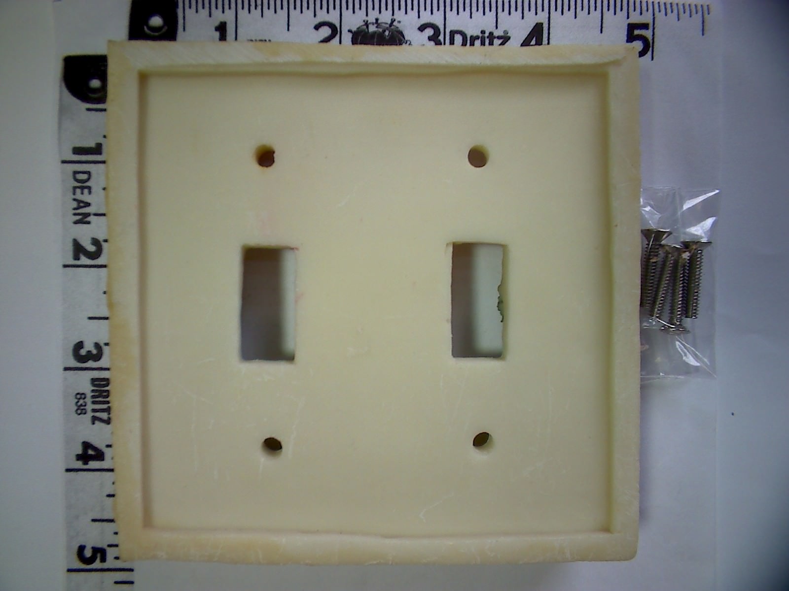 Resin Double Toggle Switchplate Featuring a Pond Flowers Butterflies Rocks Fish
