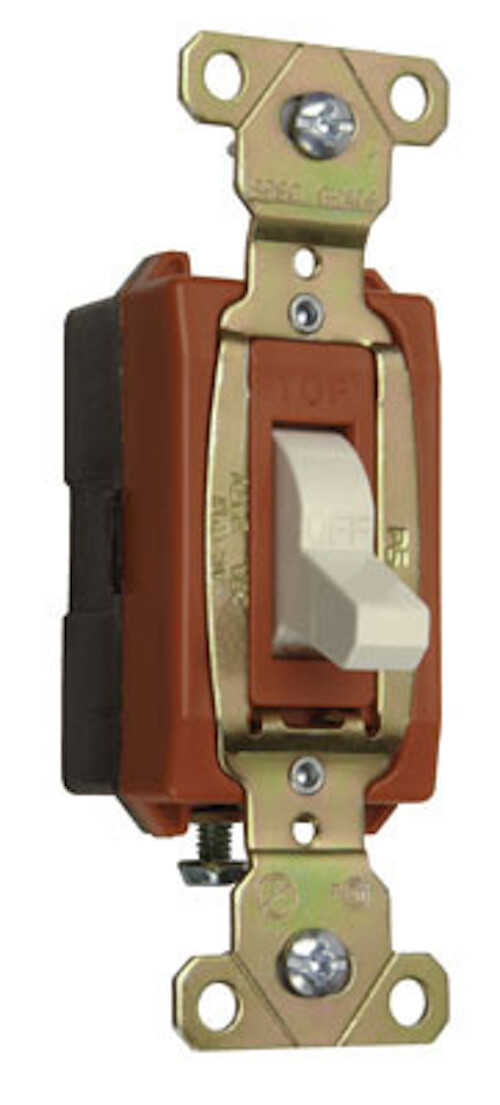 EXTRA HEAVY-DUTY SPEC. GRADE 347VAC TOGGLE SWITCH BACK & SIDE WIRE, light almond