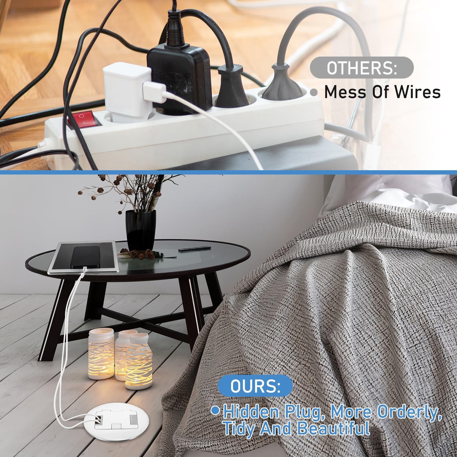 Kanayu 2 Pack Recessed Floor Outlet 3.98X 3.66X 4 1-Gang 4.8A Usb Chargers 20