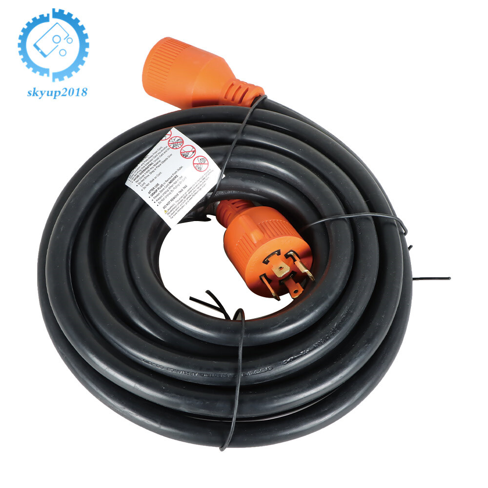 Generator Power Cord 30 Amp 15-75Ft NEMA L14-30 4 Prong Transfer Switch 125/250V