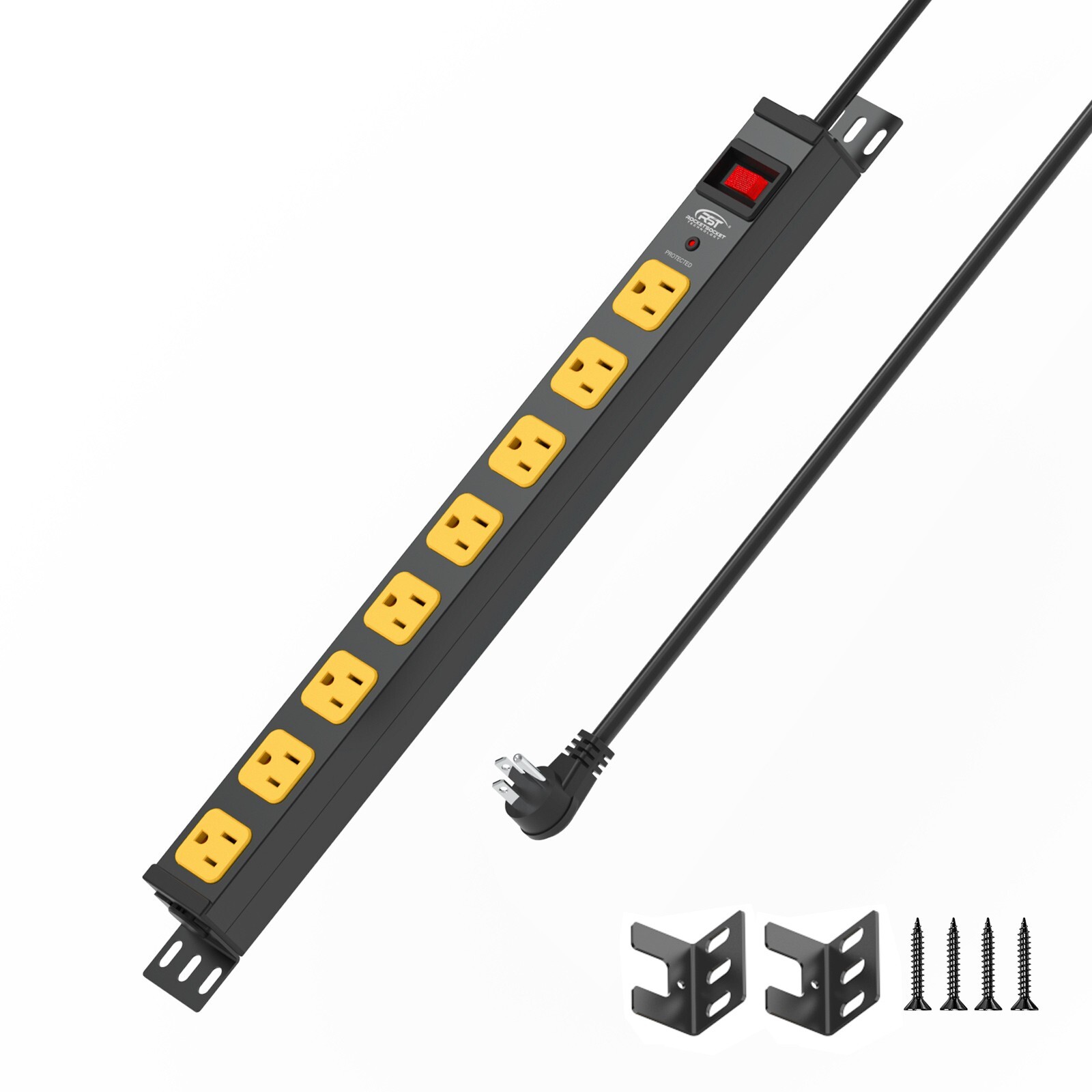 New Upgraded 8-12 Port Power Outlet, 2100J Surge Protector with 6ft 14AWG Cord