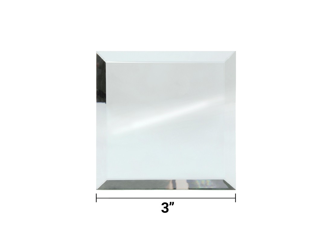 FHC BVM4C3 3″ x 3″ Square All Sides Beveled Clear Mirror