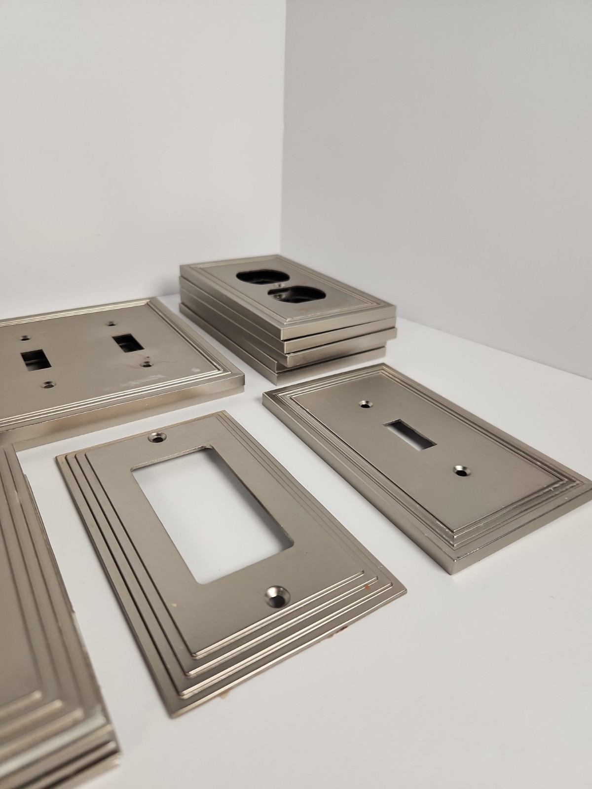 AmerTac Satin Nickel Wall Plate Lot 31pc Switch Outlet Cover Architectural