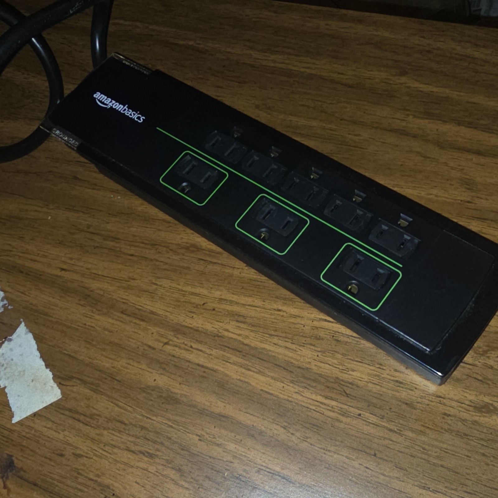AmazonBasics 6-Outlet Power Strip with Cord Black United States Plug Type