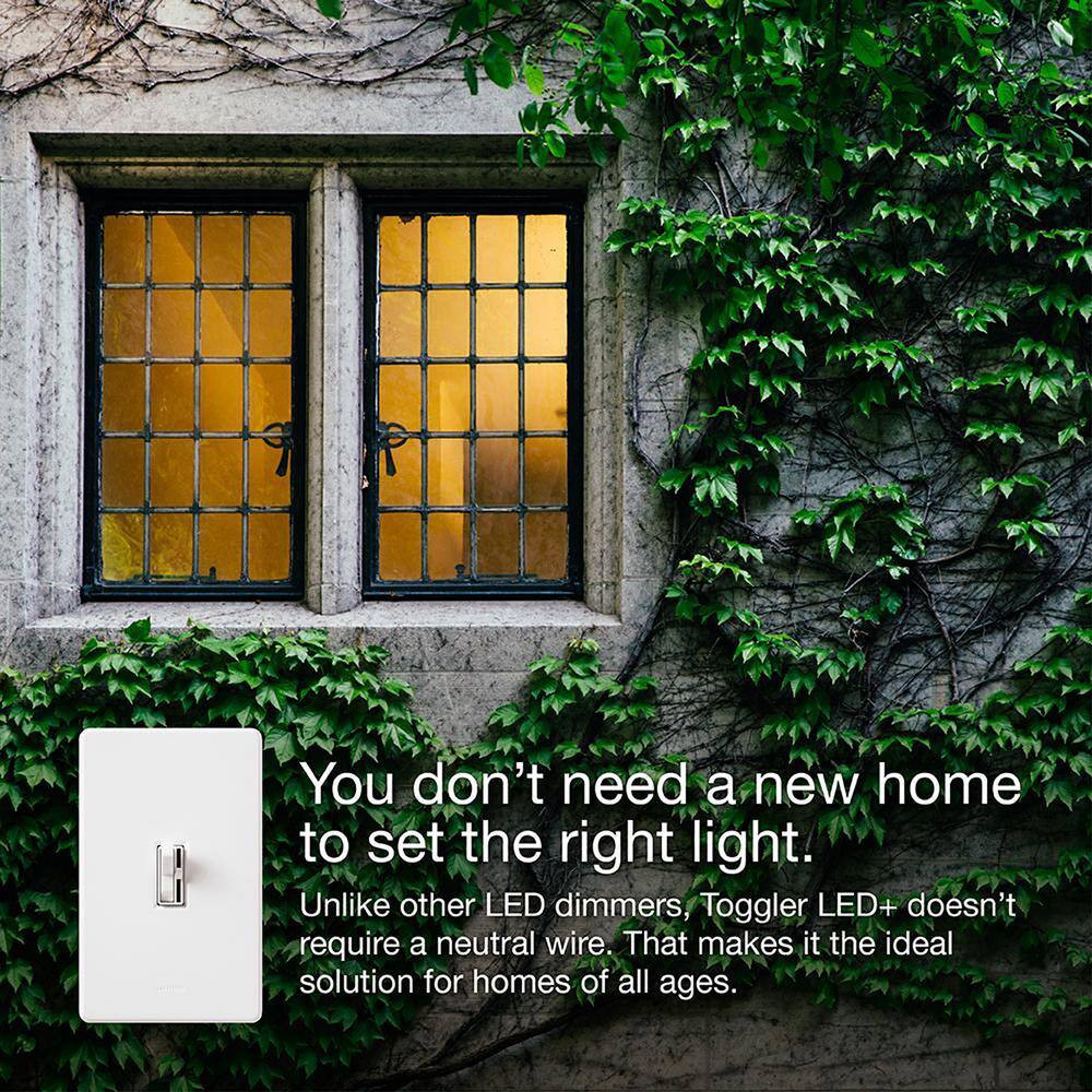 Toggler LED+ Dimmer Switch for Dimmable LED Bulbs, 150W Led/Single-Pole or 3-Way