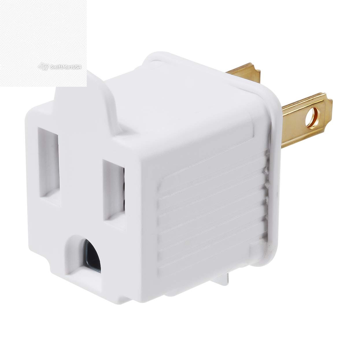 Grounded Adapter 3-Prong to 2-Prong Outlet Converter 3 Pin to 2 Pin Plug(2 Pack)