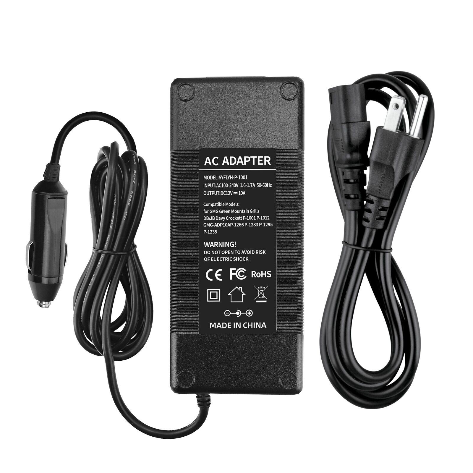 12V Adapter for Green Mountain DB/JB Grills GMG-ADP10A P-1266 P-1283 P-1295