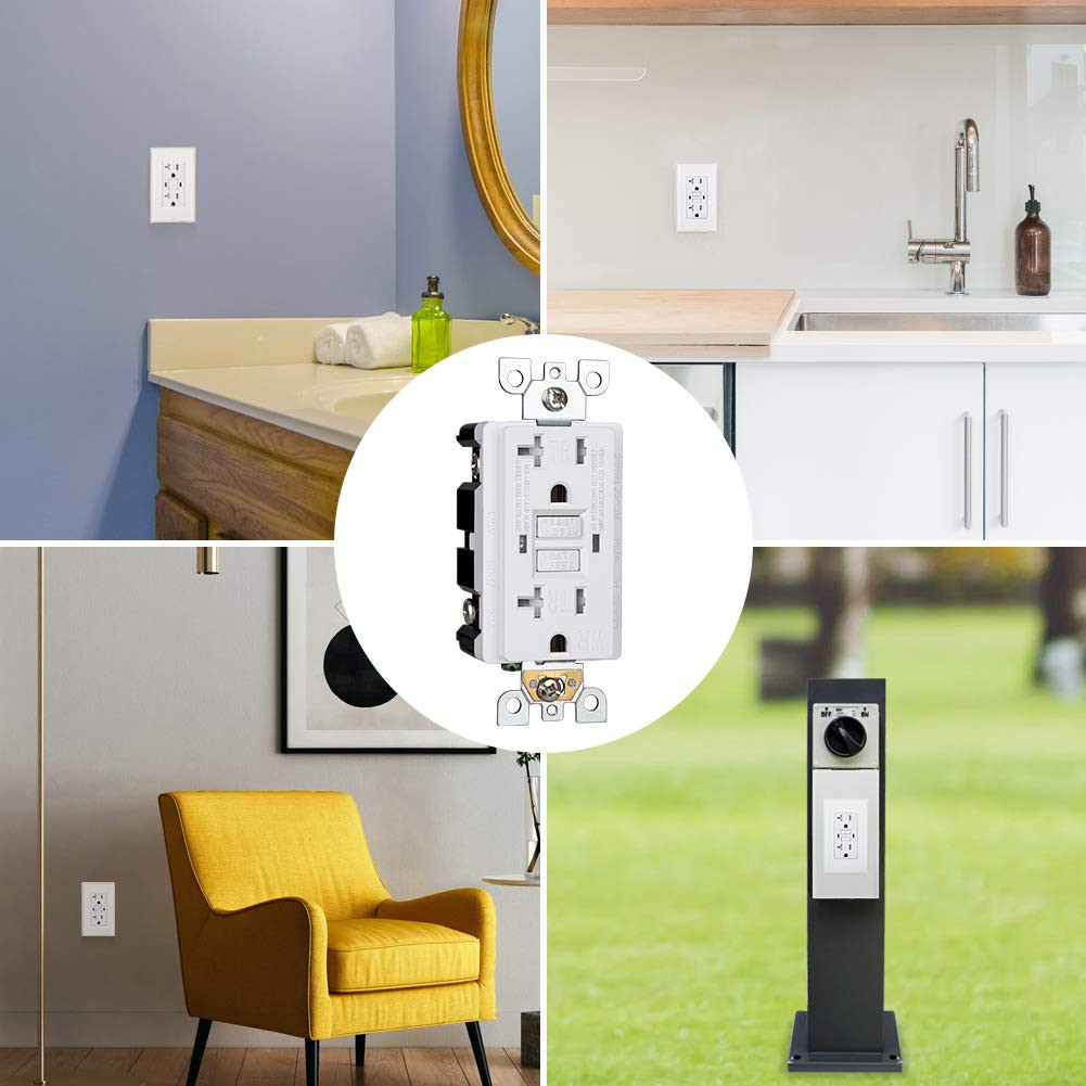 5-Pack GFCI Outlet 20Amp, Outdoor Weather-Resistant(Wr), Tamper-Resistant(Tr), U