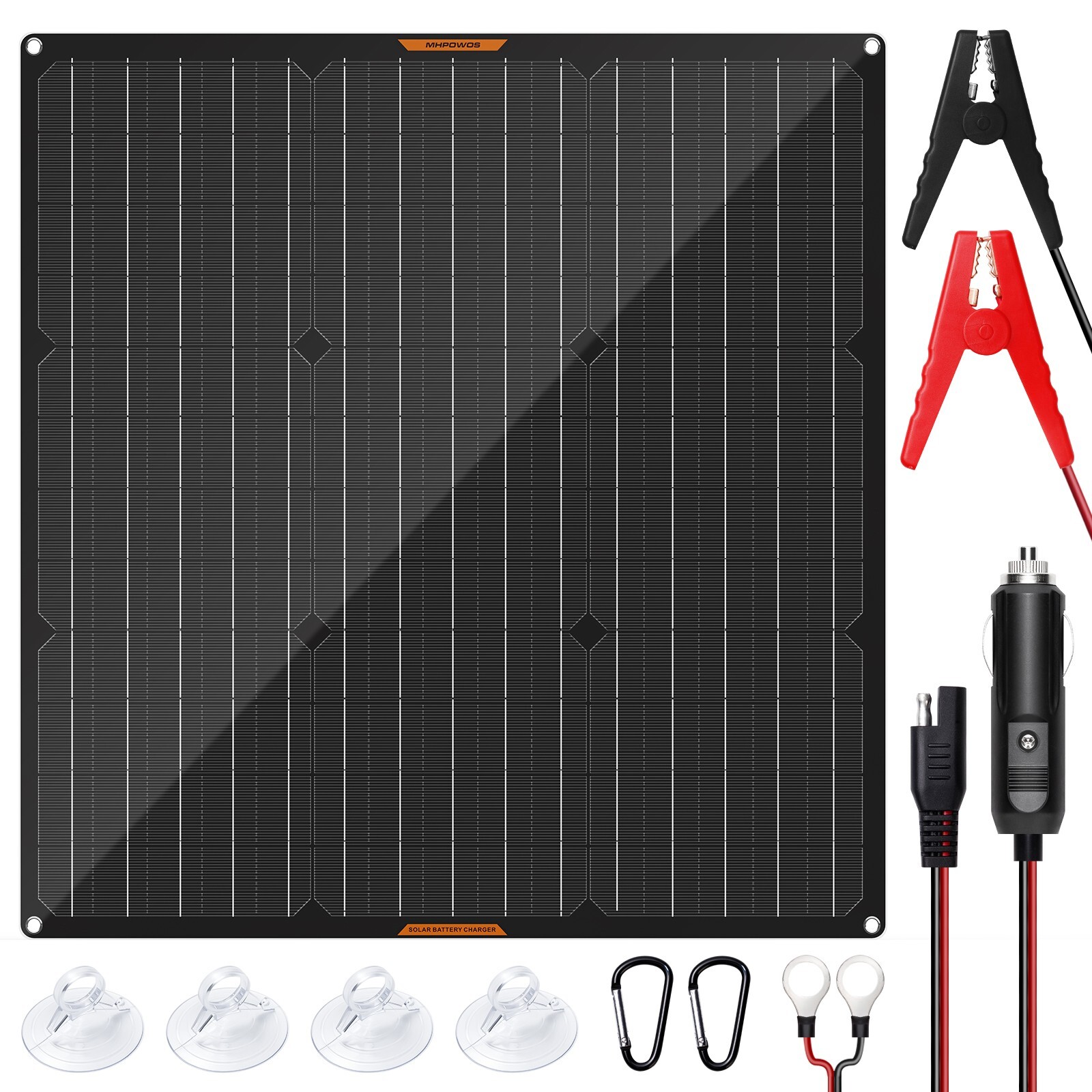 50W Solar Panel 12V Trickle Charger Battery Charger Kit Maintainer Boat Car RV