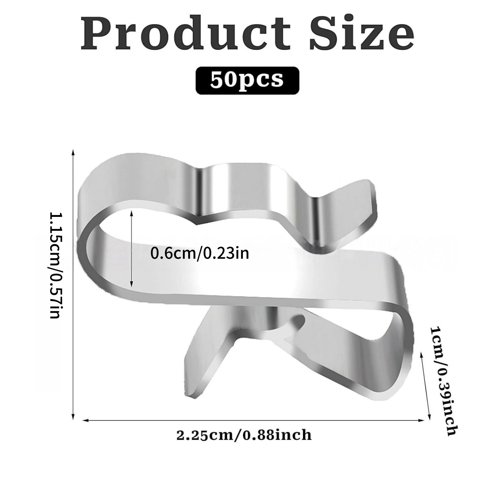 50 Pcs Solar PV Cable Clip 304 Stainless Steel Easy Install for Roof Mounting