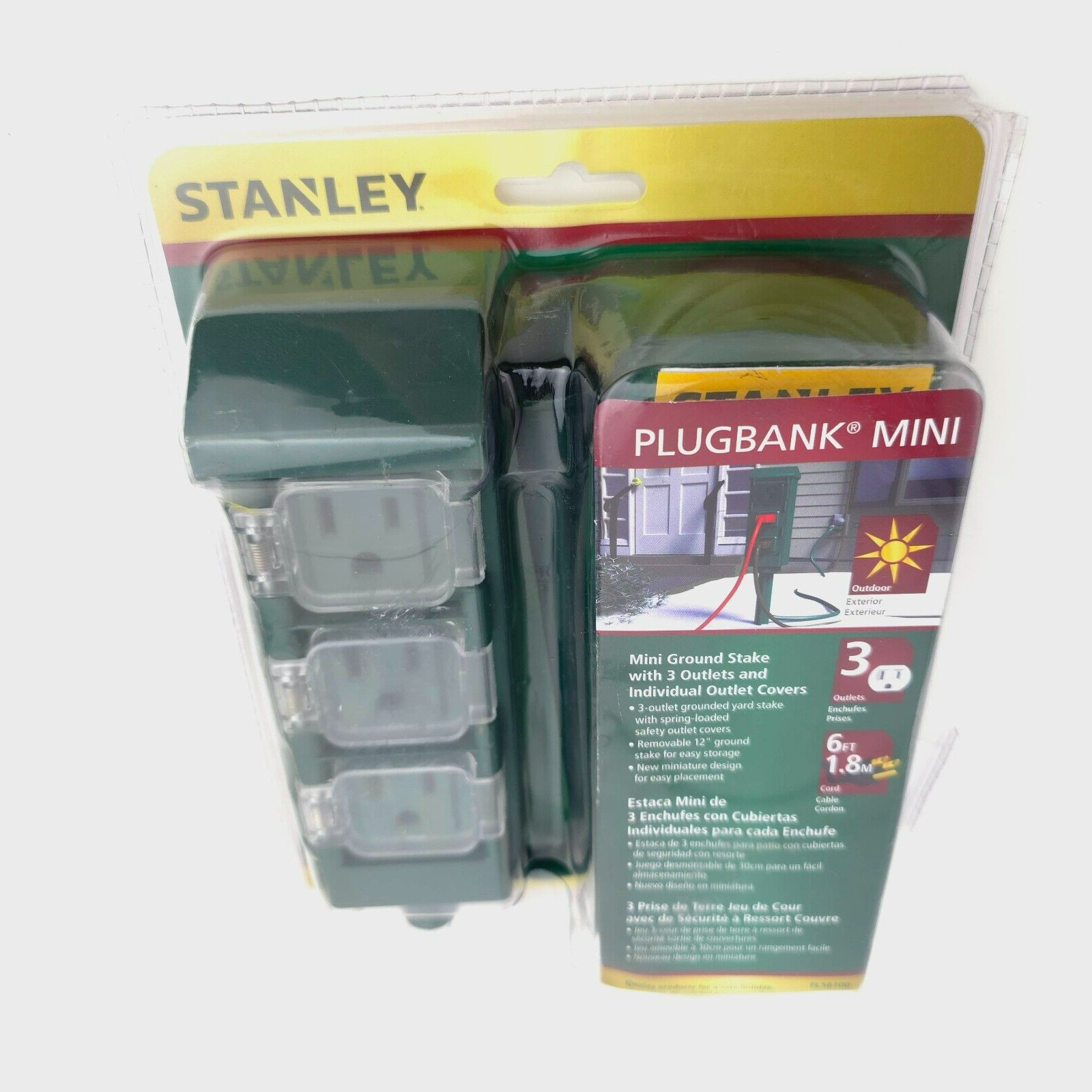 Black And Decker Plug Blank Mini 12″ Ground Stake 3 Outlets 6Ft Cord USA Seller