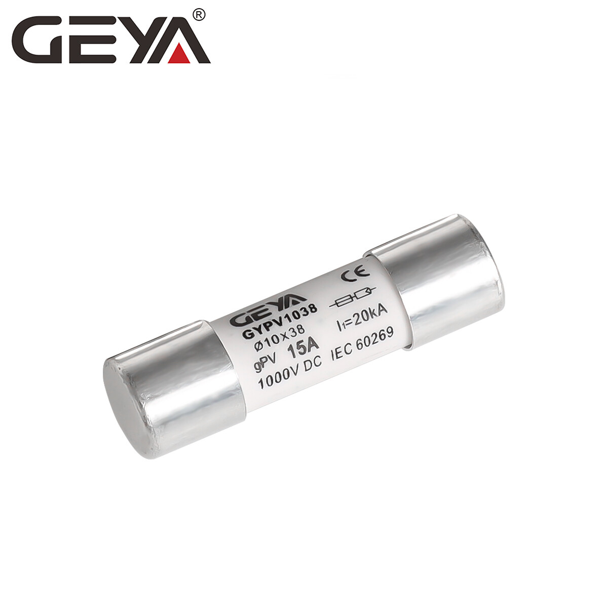GEYA Solar PV 1/2Pole 2-30Amp 10*38mm 20kA 1000VDC Fuse & Holder DC Protection