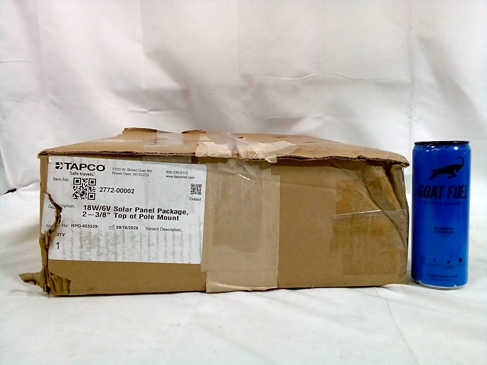 TAPCO 2772-00002 18W/6V Solar Panel Package 2-3/8″ Top of Pole Mount