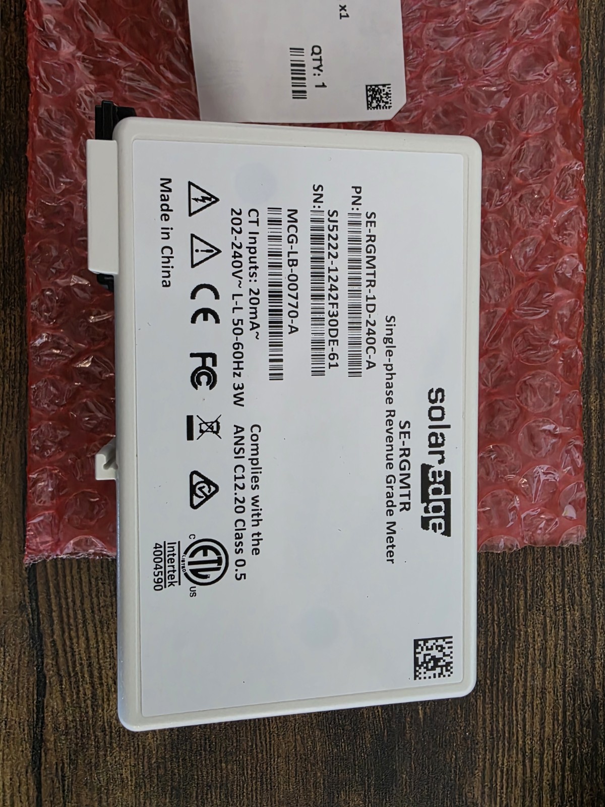 SolarEdge FLD-MTR-1PC05-RGM Single-Phase Revenue Grade Meter – SE-RGMTR