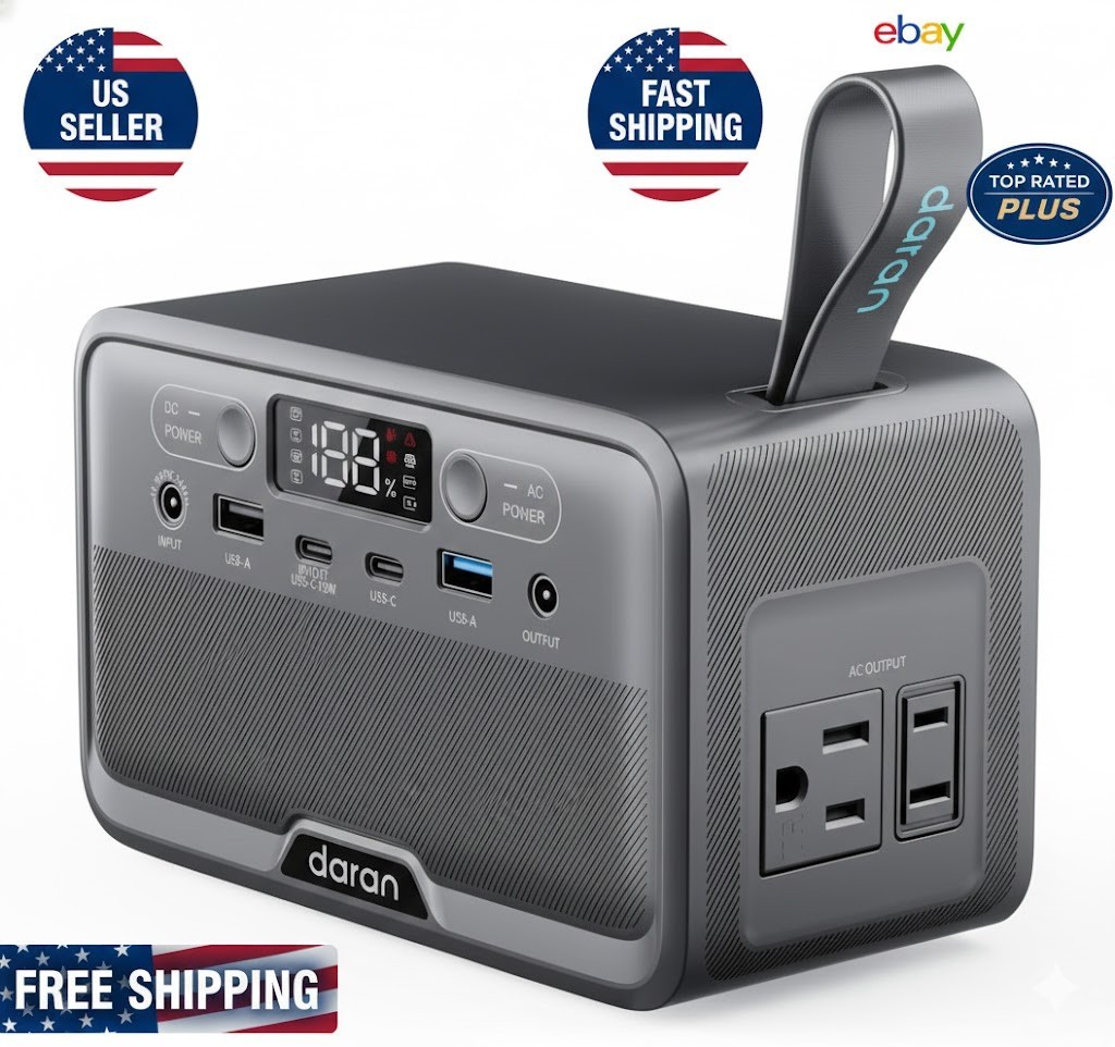 Portable Power Station 89.6Wh LiFePO4 Solar Generator 100W AC Outlet Power Bank