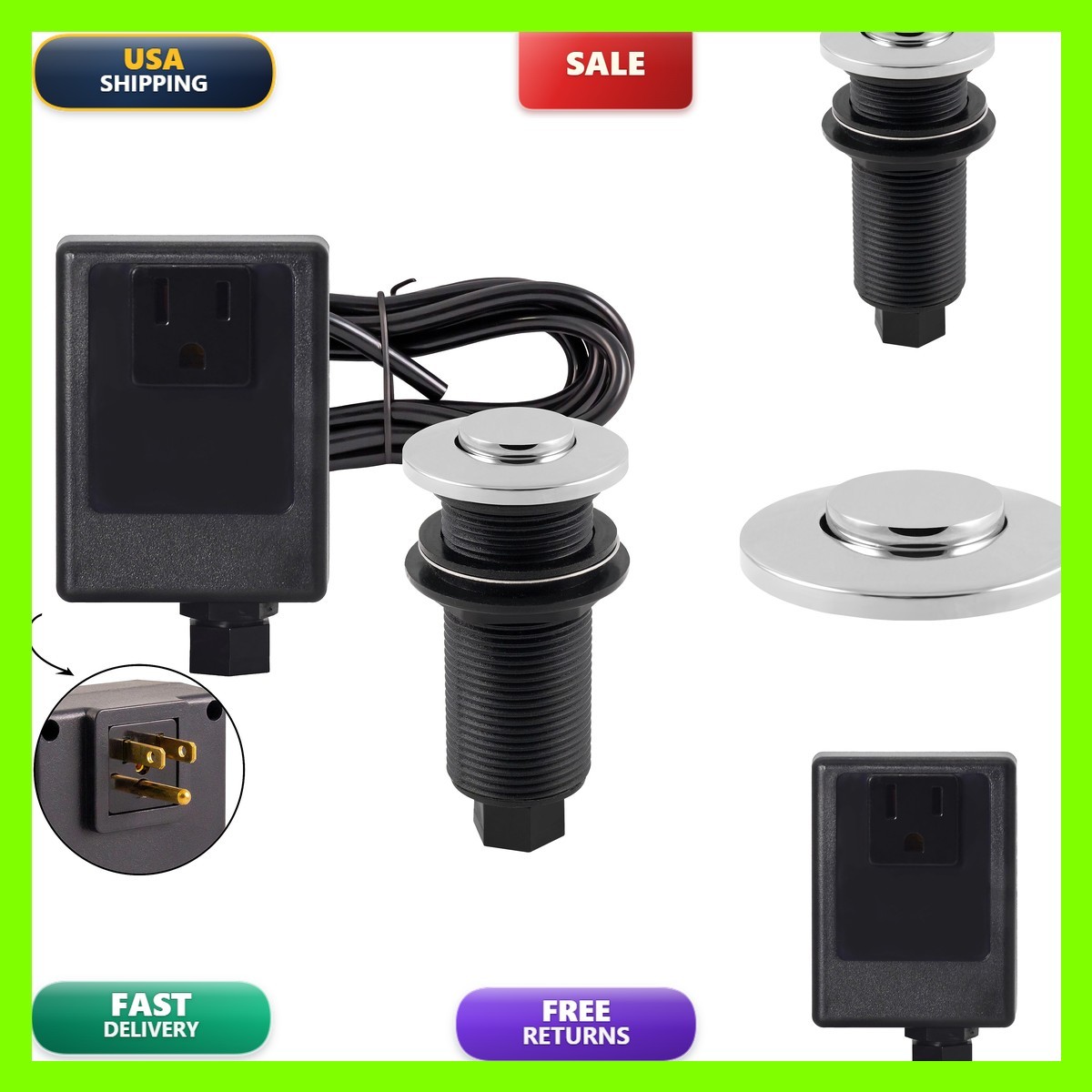 Westbrass Aasb-26 Sink Top Waste Disposal Air Switch And Single Outlet Control