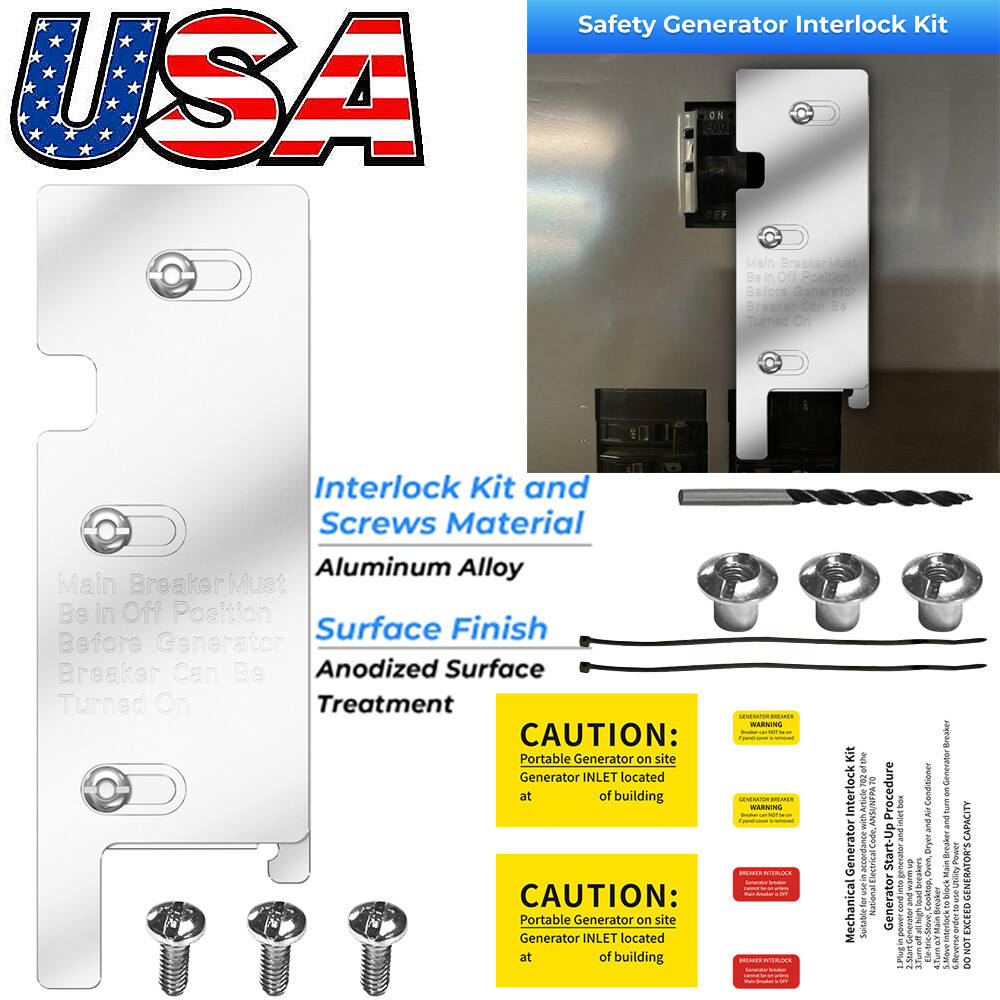 Generator Interlock Kit For Square D QO 200 Amp Panel LISTED Main Breaker