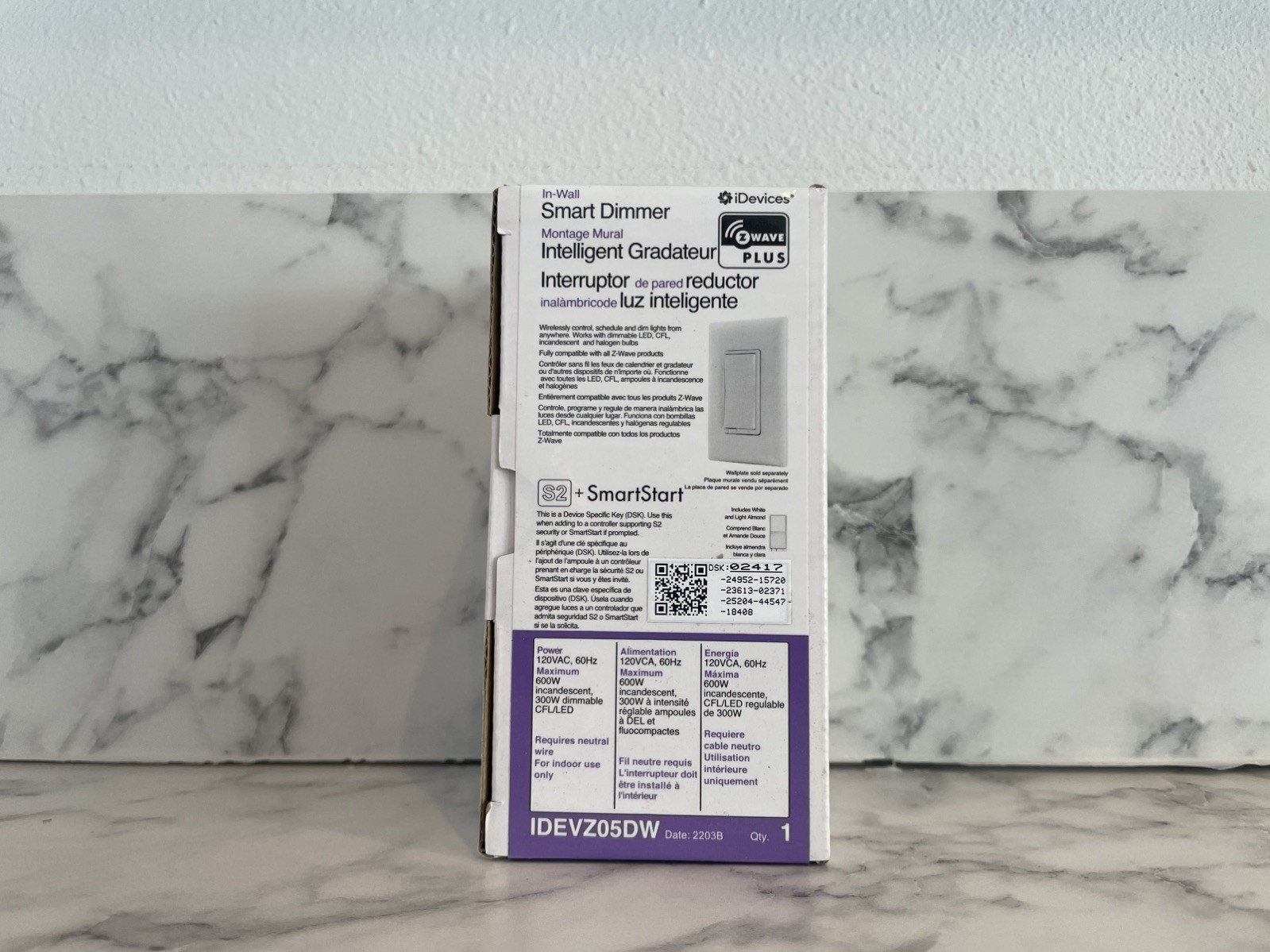 iDevices IDEVZ05DW Z-Wave Plus In-Wall Smart Dimmer – 600W Incandescent / 300W L