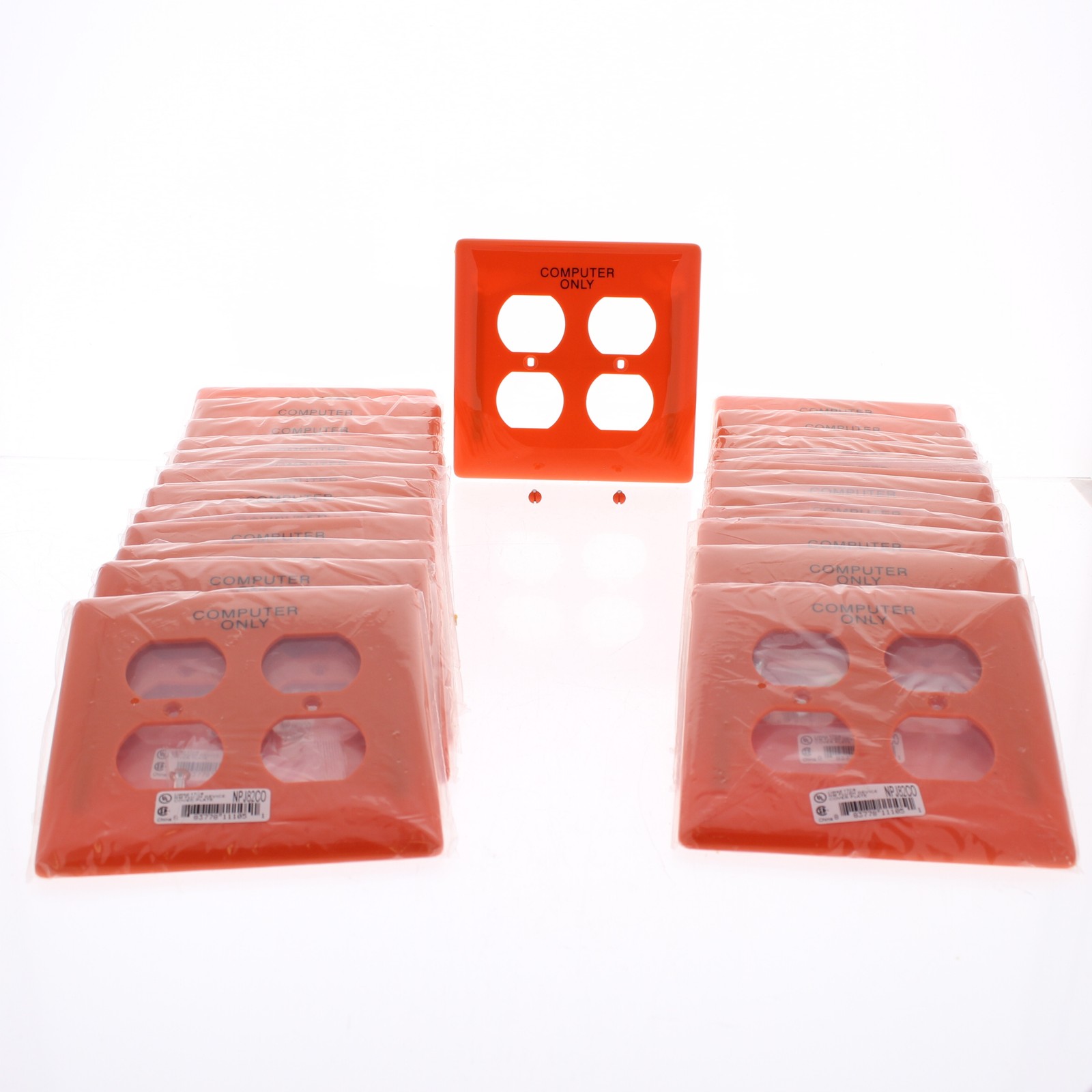 Hubbell NPJ82CO Orange Computer Only 2-Gang Receptacle Mid-size Nylon Cover 25pc