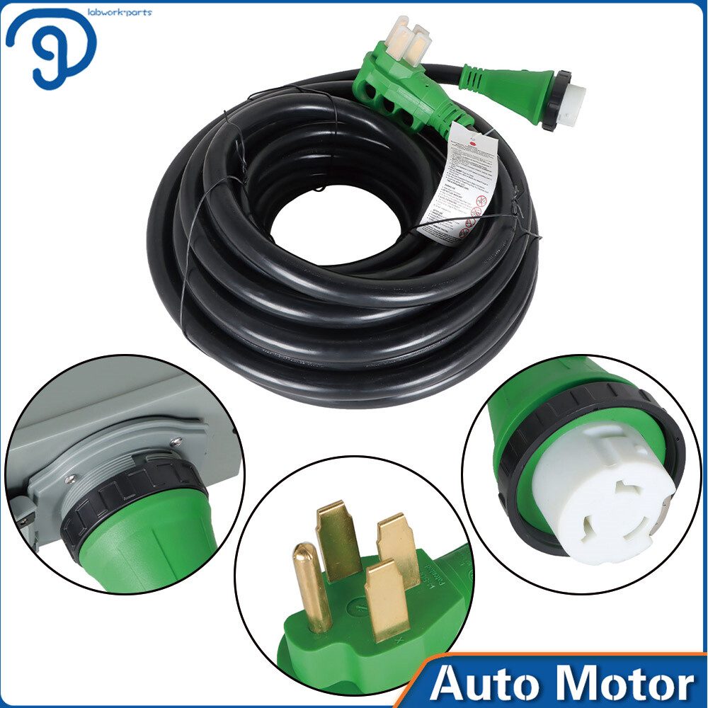 25/30/50FT 50 Amp Generator Cord and Power Inlet Box Waterproof Combo Kit ETL