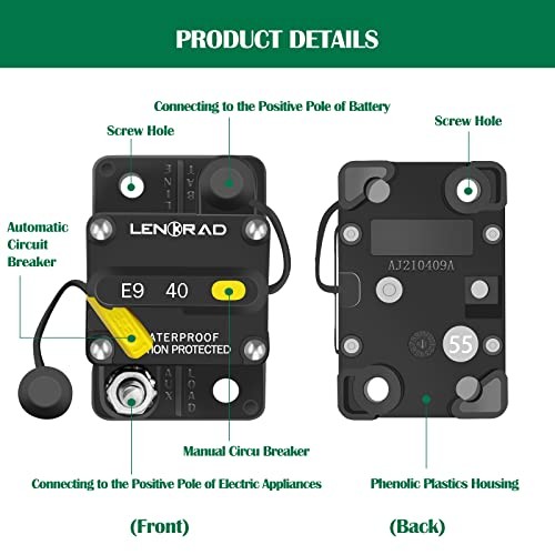Manual Reset Thermal Circuit Breaker for Boat 40amp with Manual Reset 40A