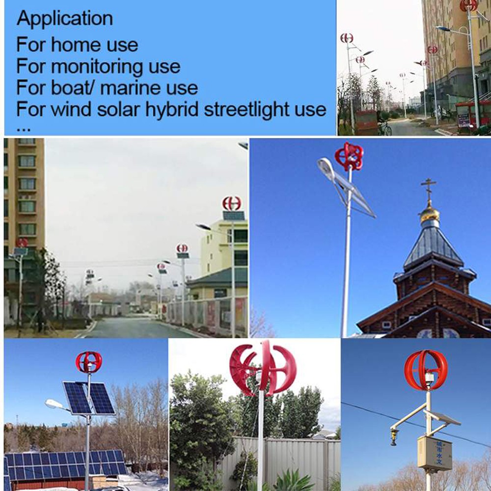 800W Wind Turbine Generator 12V Hybrid MPPT Controller Clean Energy Home Garden