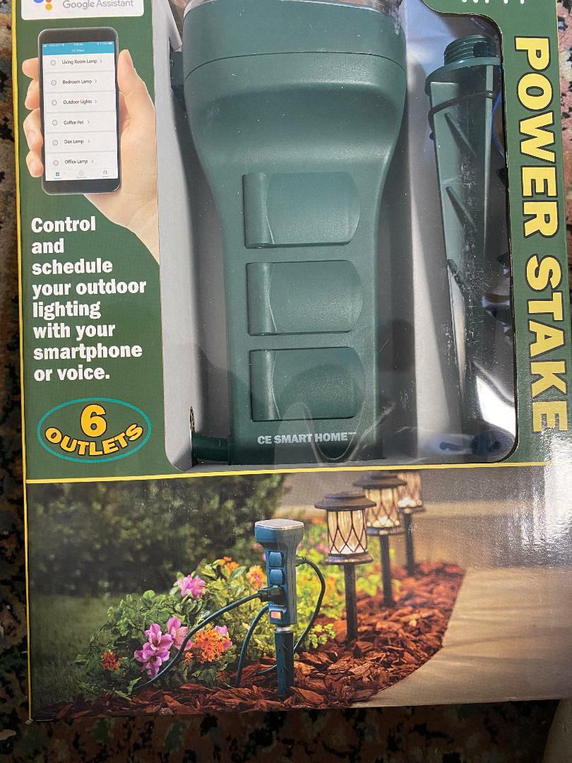 Charging Essentials CE Smart Home Garden Power Stake Outdoor WIFI 6 OUTLETS