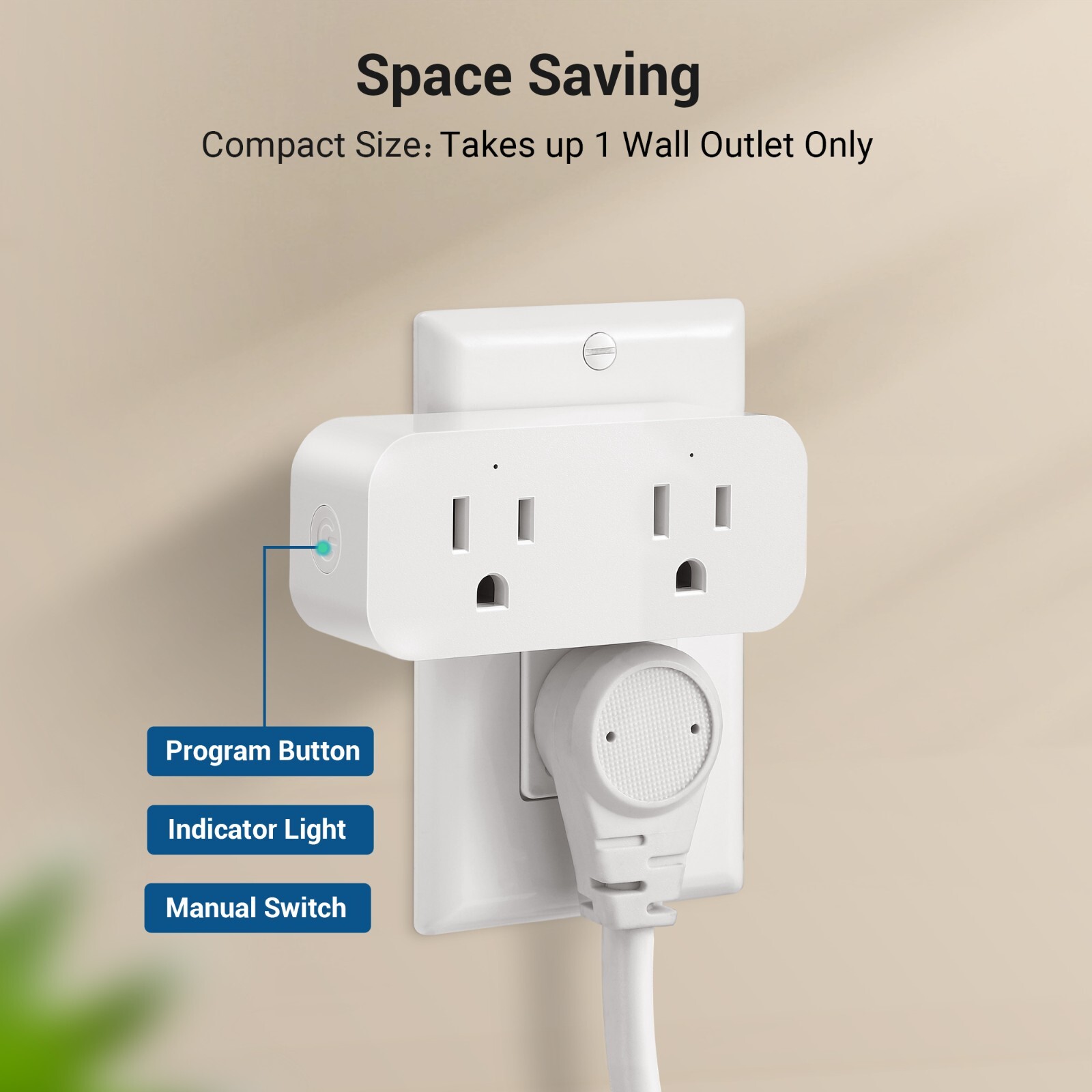 Wireless Remote Control Outlet 2 Independent Control Sockets Electrical Remote