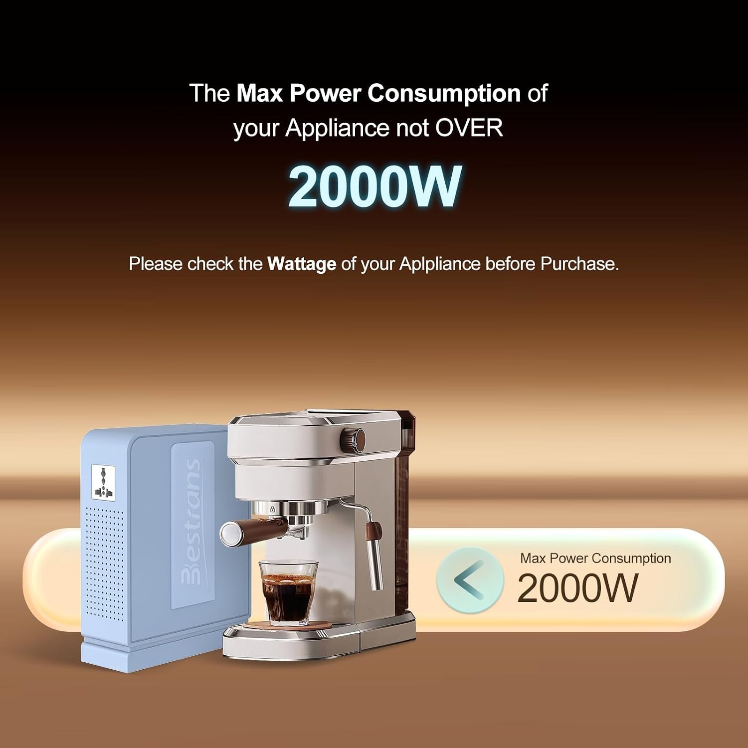 2000W Step Up Transformer 110v to 220v Converter, Heavy Duty Voltage Converter