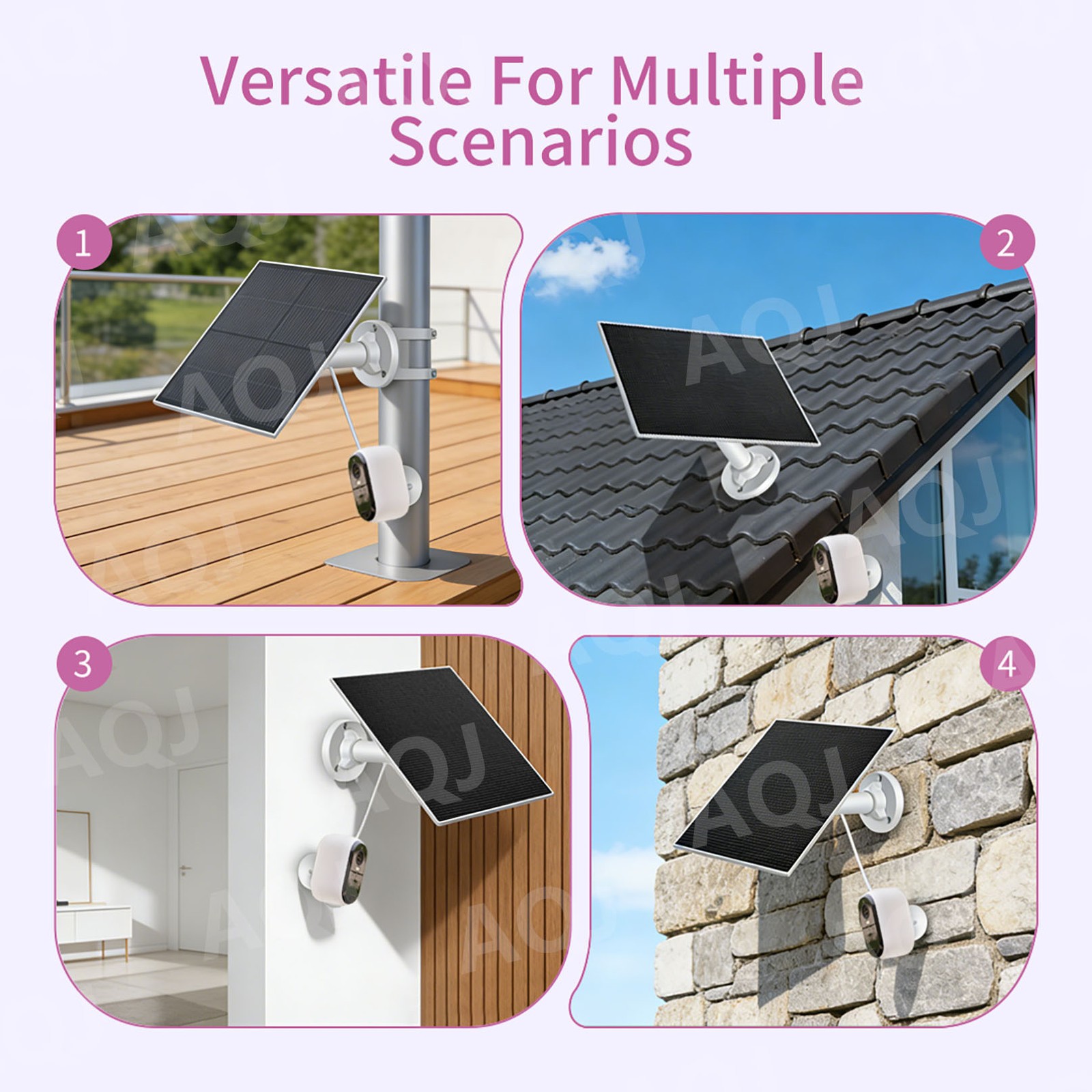 IP65 Weatherproof Spotlights Camera with Solar Panel Chargers with Essential