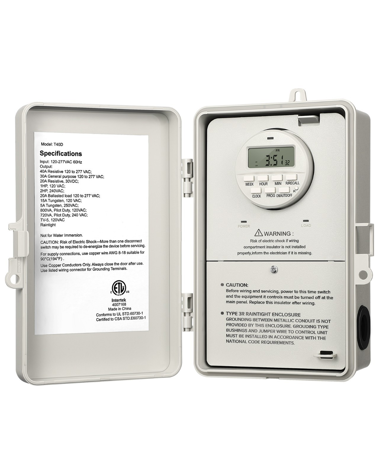 DEWENWIL Pool Pump Timer, Outdoor Digital Timer Box Heavy Duty 7Day Programmable