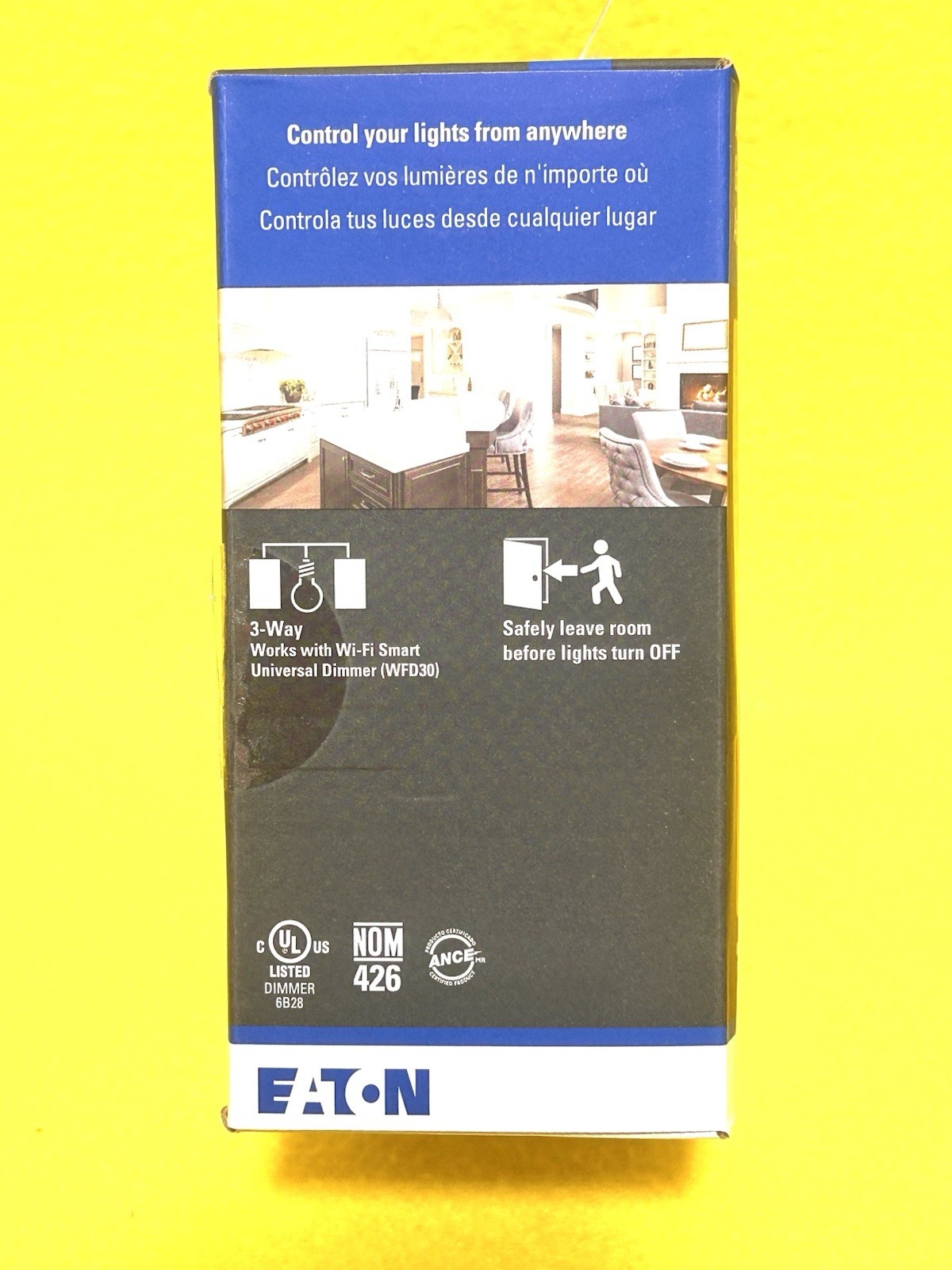 Eaton Smart 3-Way Universal WiFi Dimmer Switch Brown Black or Gray WACD-C7-SP-L