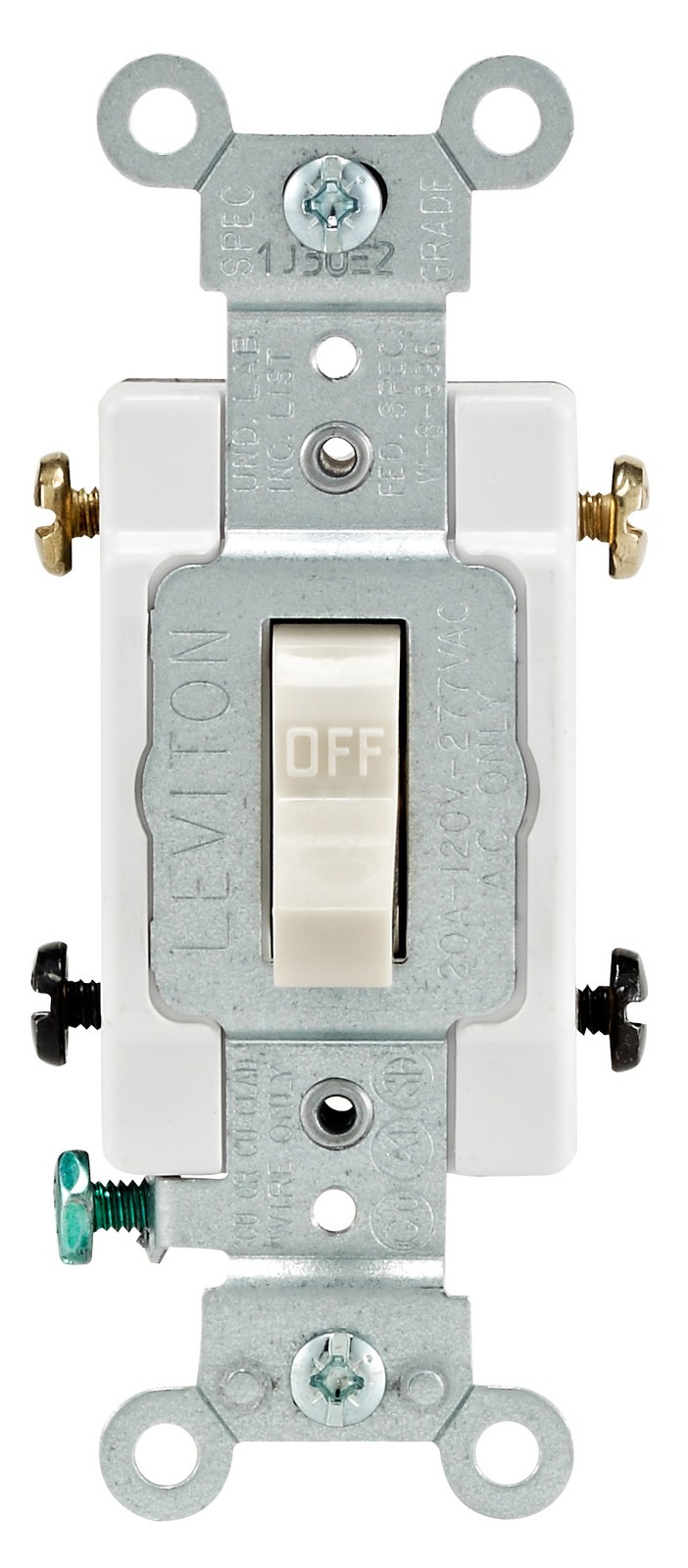 Leviton 20 amps Double Pole Toggle AC Quiet Switch Light Almond