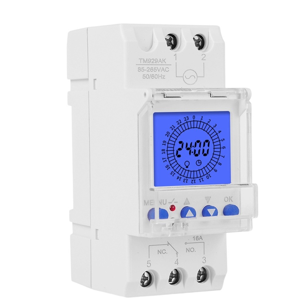 Intelligent Timer Switch 16A 24 Hours Programmable with Backlight LCD Display