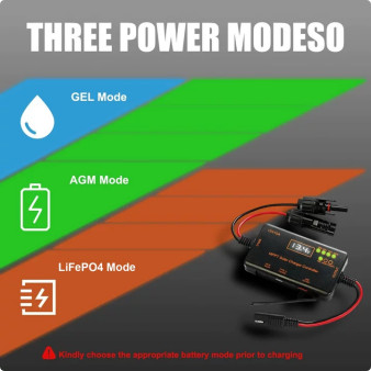 10A 12V MPPT MINI Solar Charge Controller with LCD for LiFePO4,AGM,Gel Battery