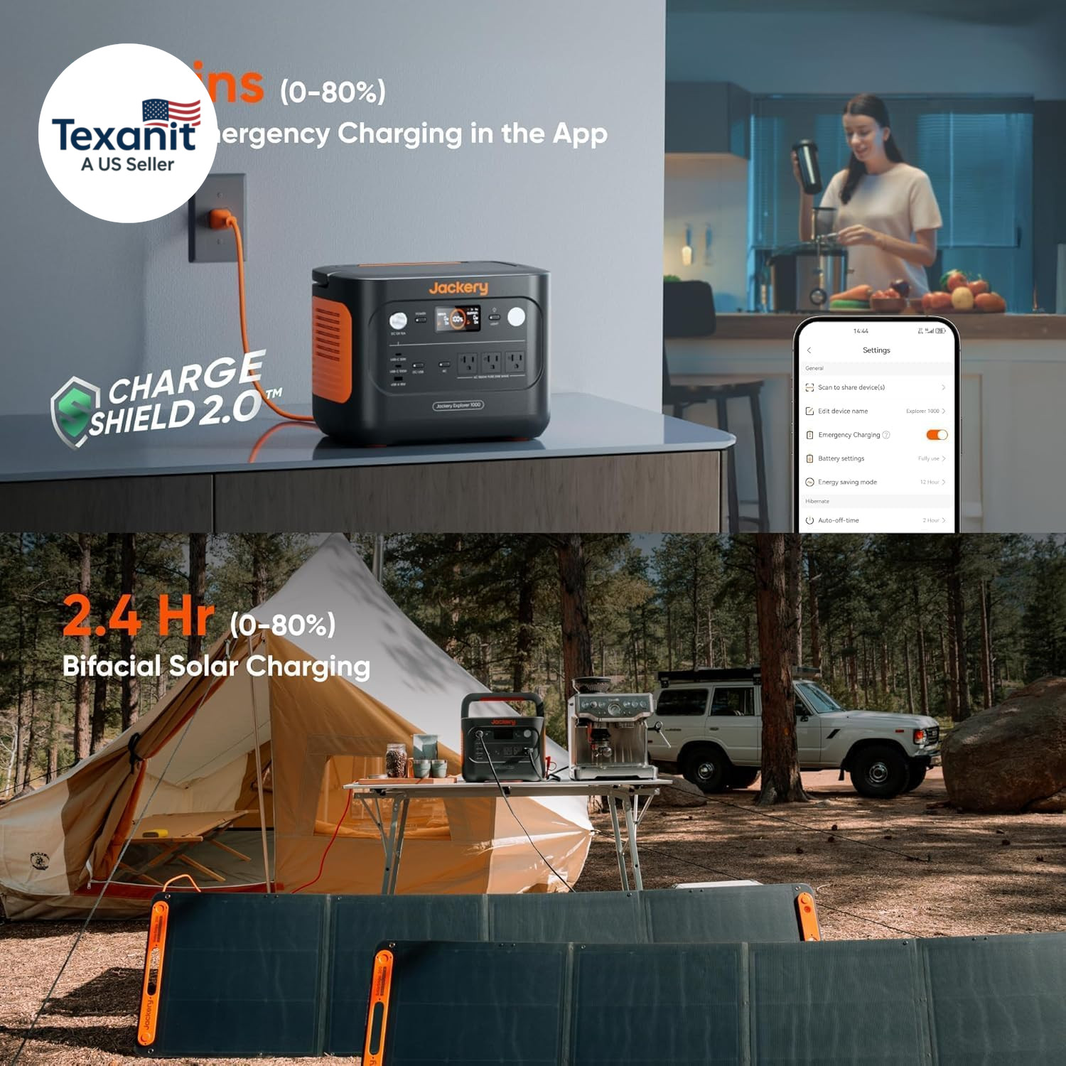 Explorer 1000 V2 Portable Power Station,1070Wh Lifepo4 Battery,1500W AC/100W USB
