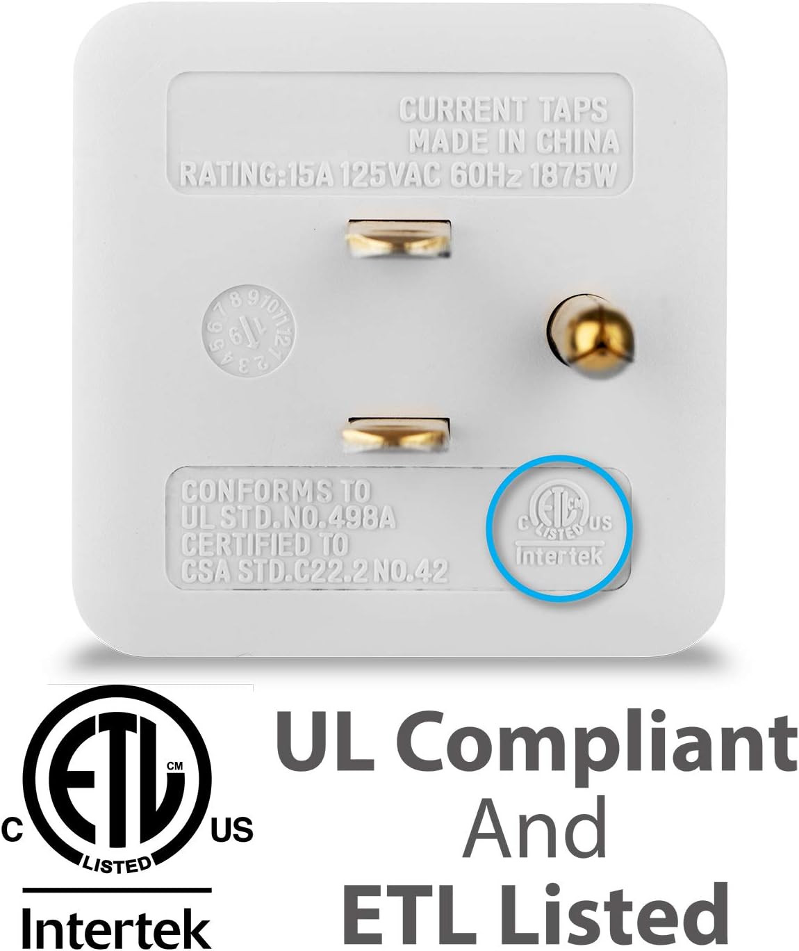 3 Outlet Wall Adapter Tap (3 Pack), 3-Prong Portable Travel Mini Plug Gr