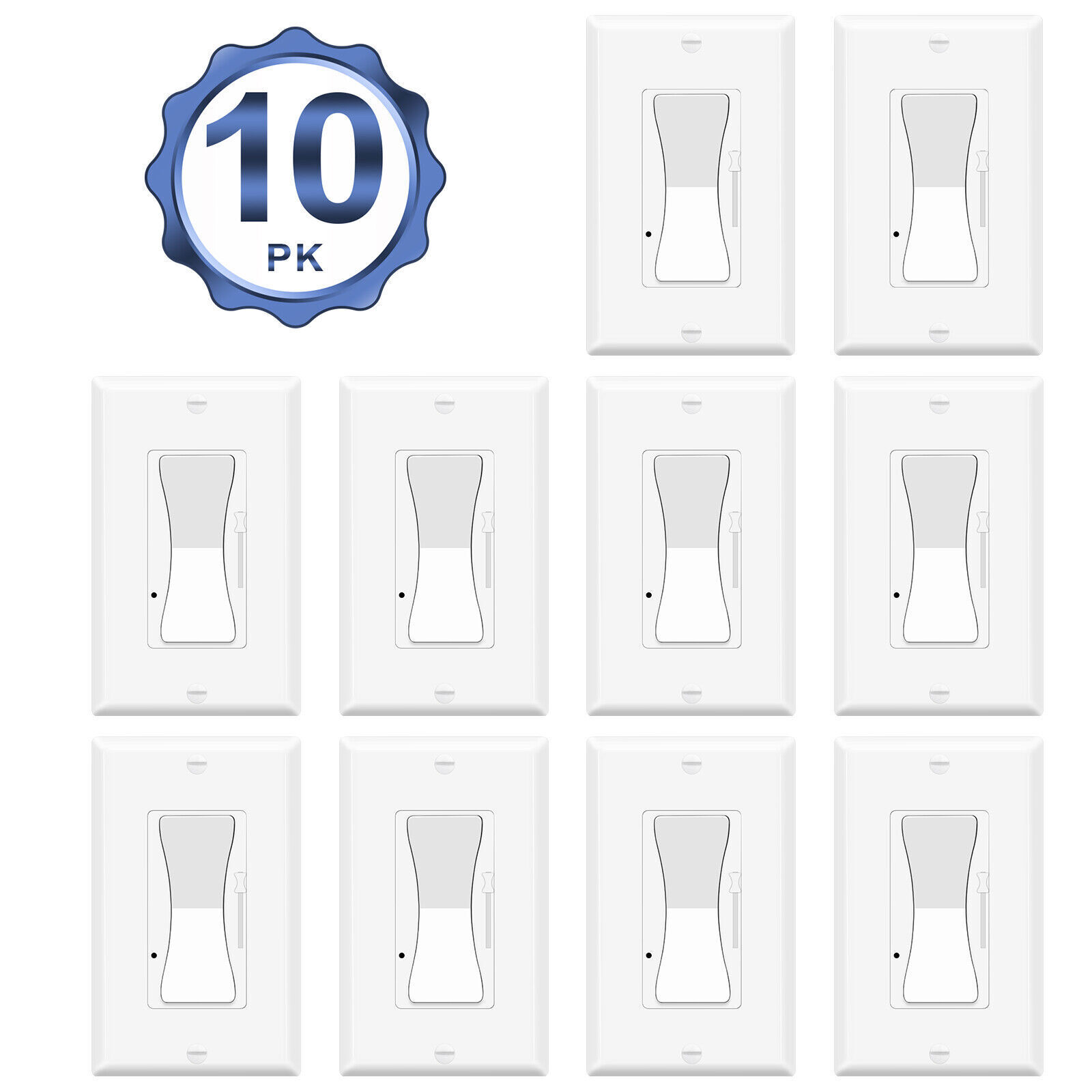 10PK Dimmer Light Switch LED CFL Lights Pole 3-Way LED Incandescent ETL Listed