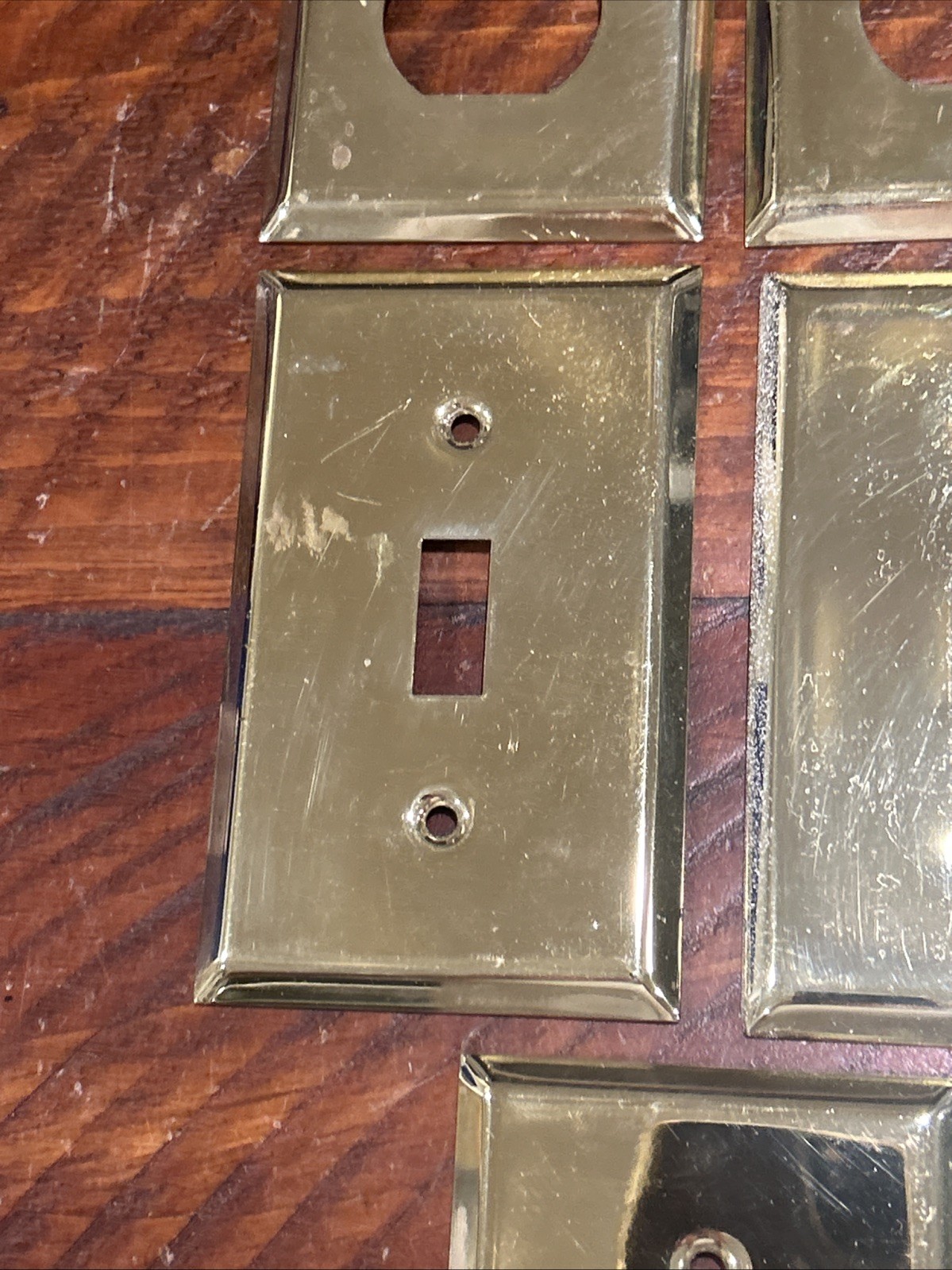 Vintage Brass Wall Plate Cover Lot 14 pcs Satin & Polished Outlet Switch Bulk