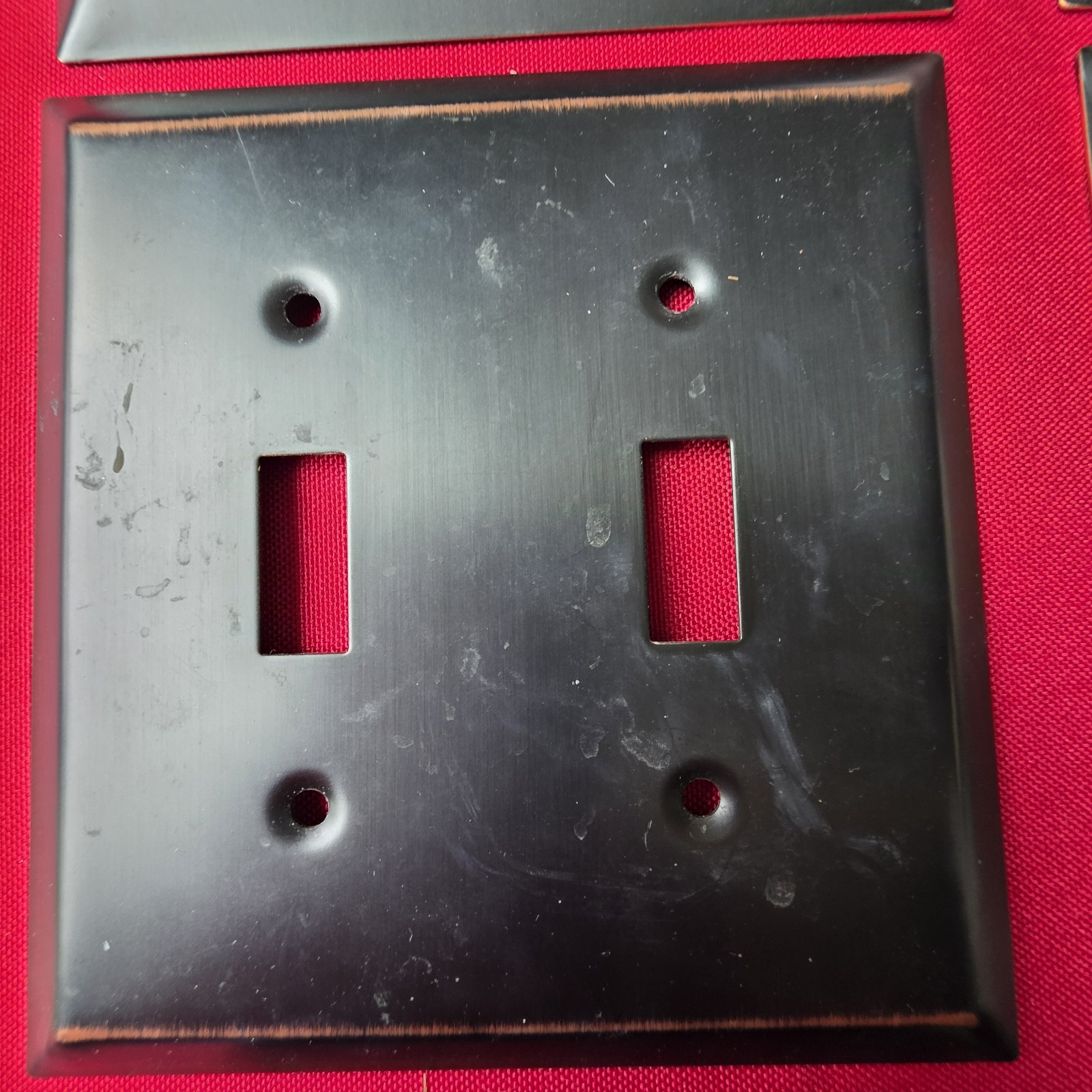 Black Brushed Metal Decora Decorator/Rocker 1-Gang 1-Port Wall Plate Lot of 8
