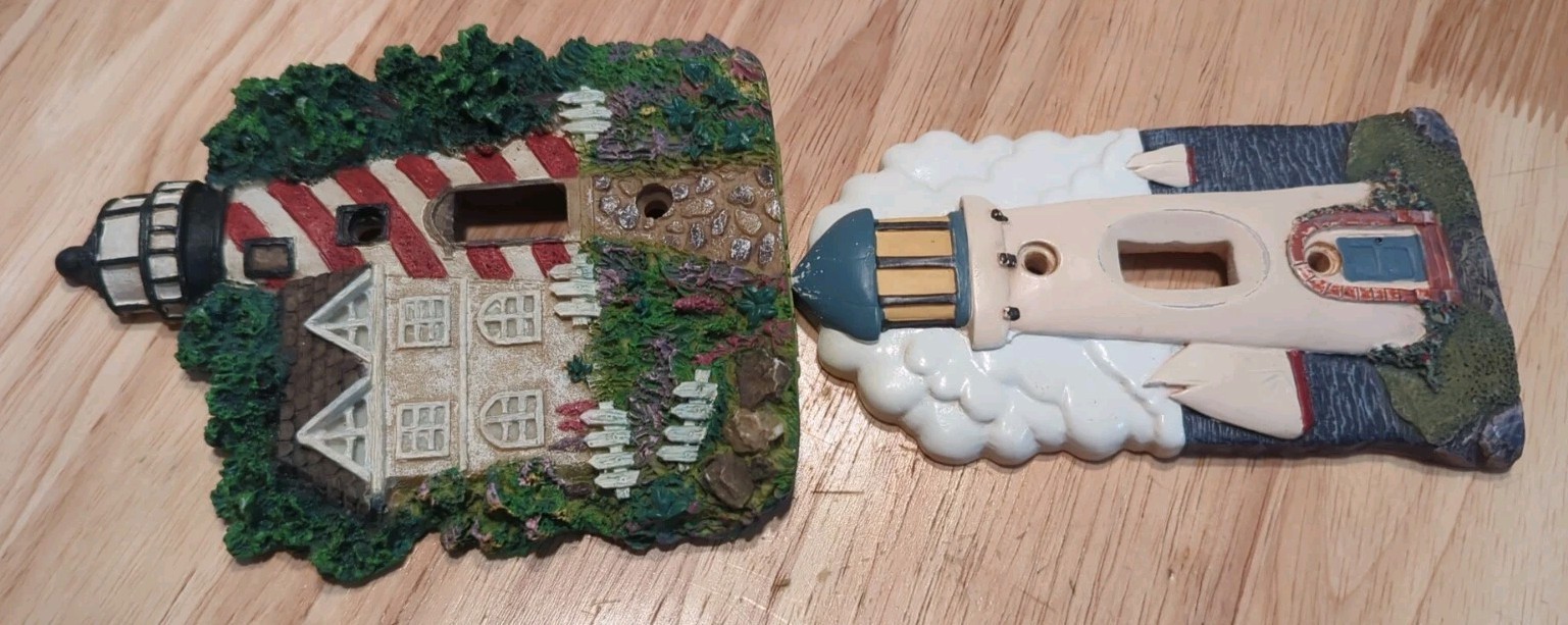 Lot 2 Lighthouse Wall Switch Covers Resin 1 Transfar Intl Corp & 1 Unbranded