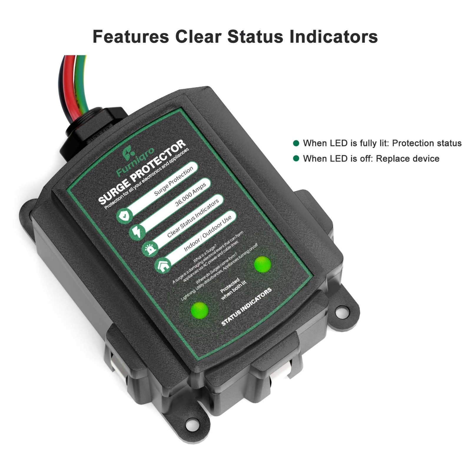 Whole House Surge Protector 36,000 Amps – Ultimate Indoor/Outdoor Surge Defense,