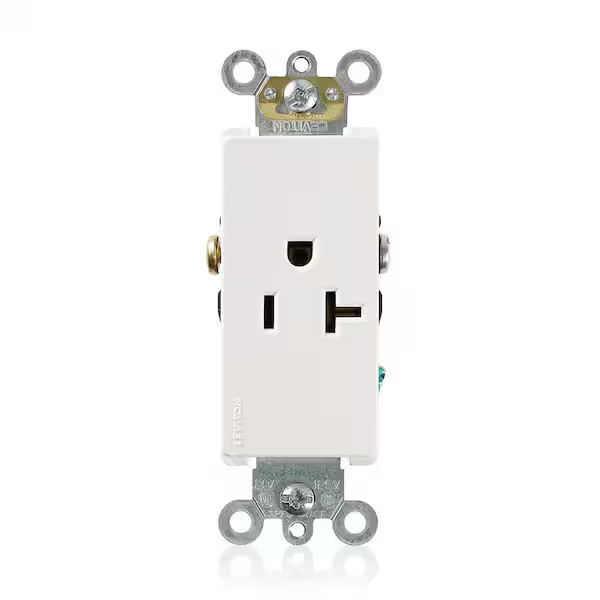 Decora plus 20 Amp 250 V NEMA 6-20R Single Outlet/Receptacle, White (1-Pack) 164