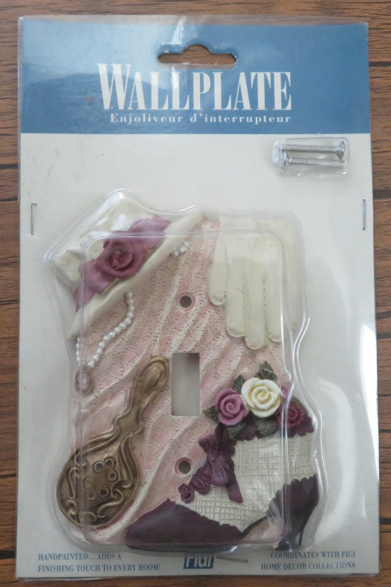 FIGI NOS VICTORIAN HAND PAINTED SINGLE Light Switch Plate Cover 1996