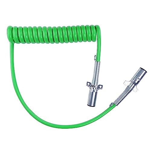 Green ABS Electrical Power 15FT Longtail Coiled Cord – 7 Ways