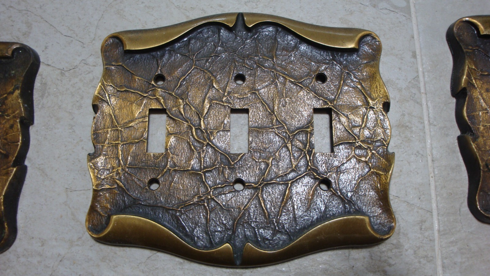 Metal wall switch decorative cover plates and kitchen cabinet handles set