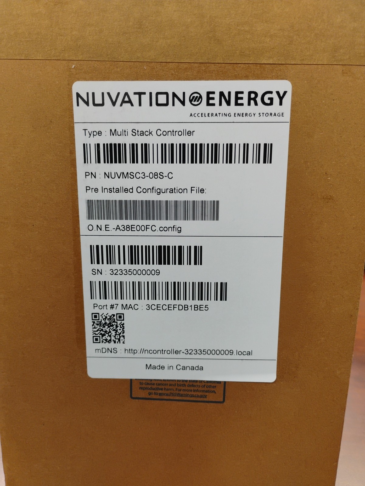 Nuvation Energy Multi-Stack Controller NUVMSC3-08S-C – NEW