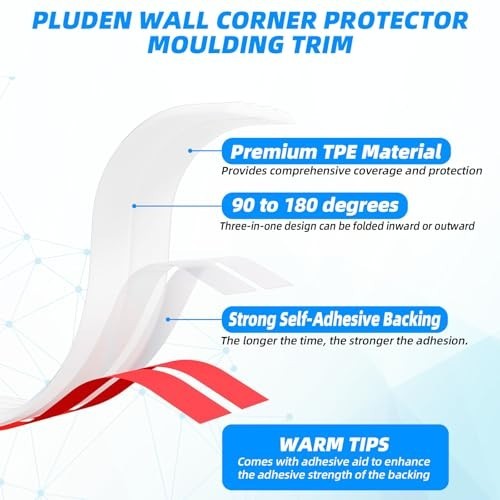 20FT Flexible Wall Corner Protector Trim – Peel & Stick Edge Guards for Ceilings