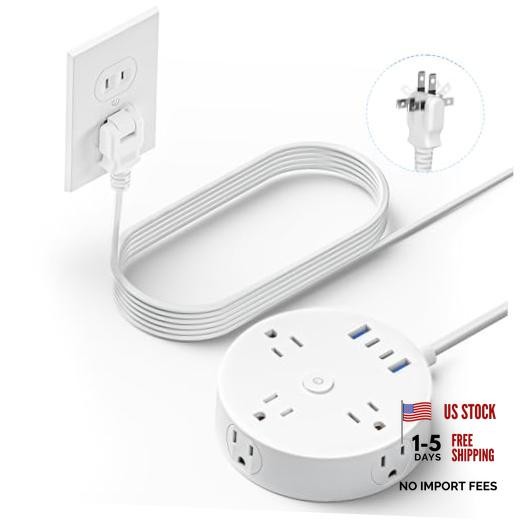 10FT 2 Prong Power Strip, 2 Prong to 3 Prong Outlet 10 FT 2 Prong – 12W